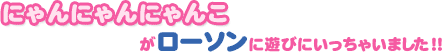にゃんにゃんにゃんこがローソンに遊びにいっちゃいました！