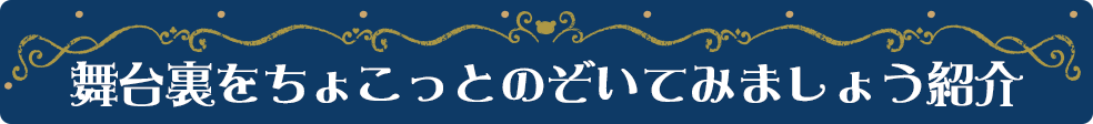 舞台裏をちょこっとのぞいてみましょう紹介