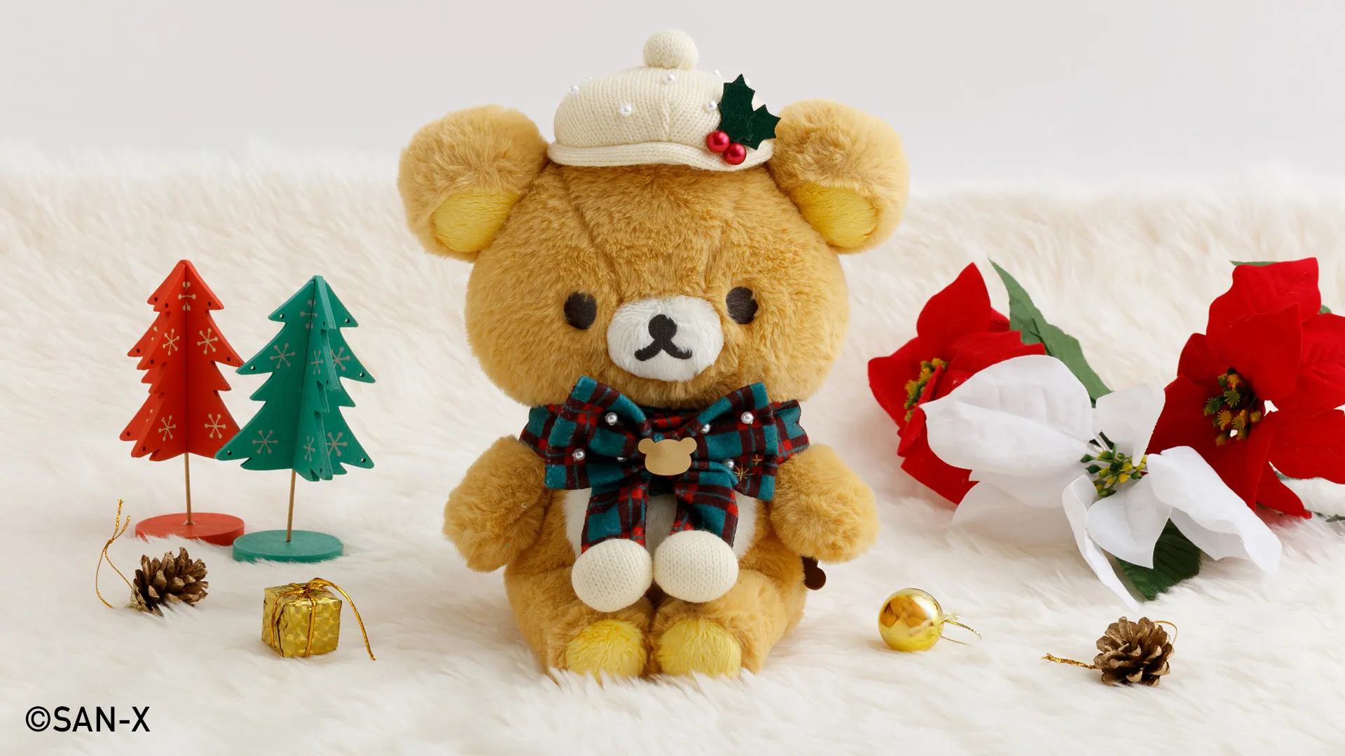 【日本未発売・希少】リラックマ　クリスマス M アメリカ限定 とろけるような極上の触り心地☆リラックマのクリスマスぬいぐるみ