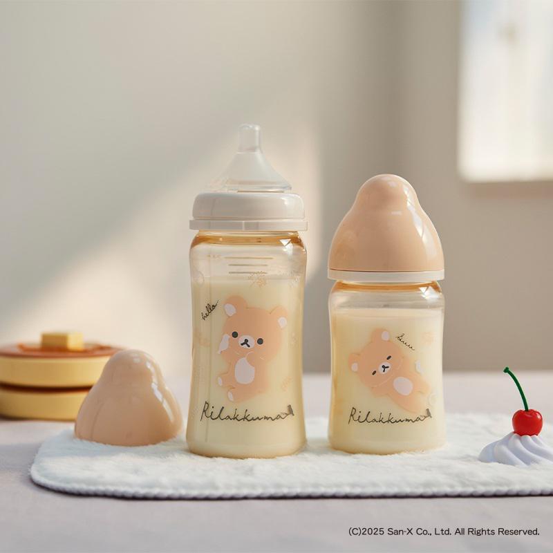 1サイズで全月齢対応の乳首付のリラックマの哺乳びんが発売♪ | San-x